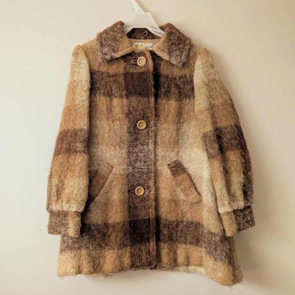 Vintage 1960-70's Raymond of London Wool Mohair Plaid Jacket Size XS/S